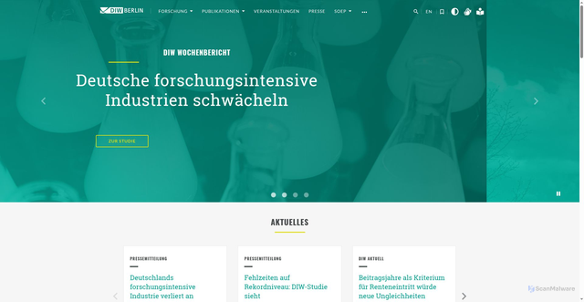 Security scan screenshot of http://www.diw.de