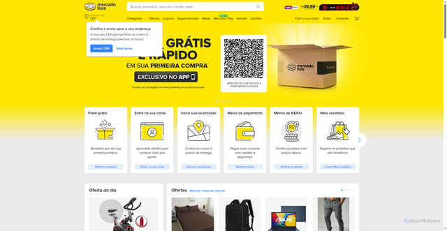 Security scan screenshot of https://mercadolivre.com.br