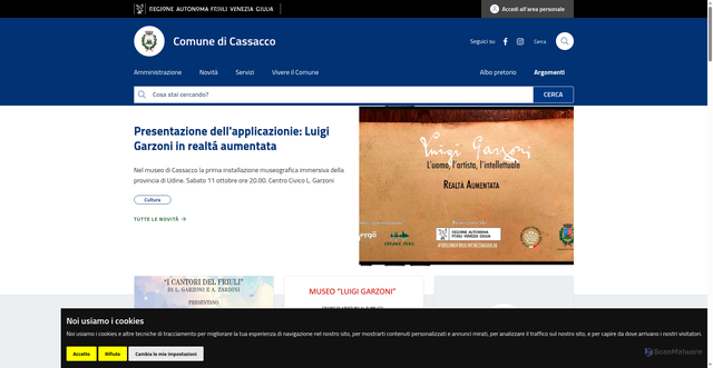 Security scan screenshot of https://www.comune.cassacco.ud.it/