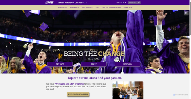 Security scan screenshot of https://cvpa.jmu.edu