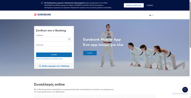 Security scan screenshot of https://ebankingnew.eurobank.gr