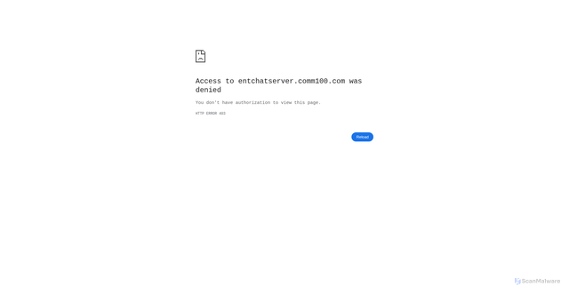 Security scan screenshot of https://entchatserver.comm100.com