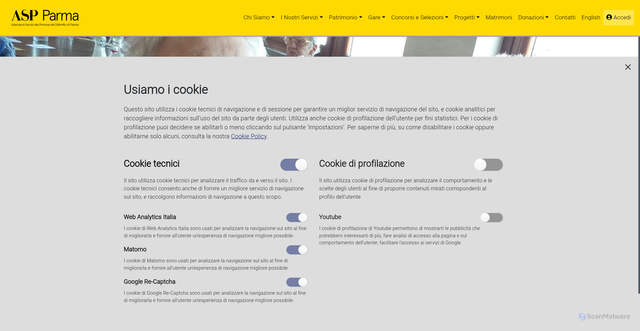 Security scan screenshot of https://www.asp.parma.it/it-IT/homepage-asp.aspx