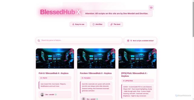 Security scan screenshot of https://blessedhubx.xyz/