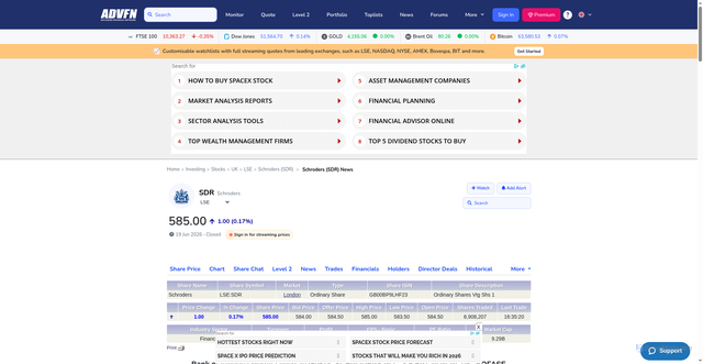 Security scan screenshot of https://uk.advfn.com/stock-market/london/schroders-SDR/share-news/Bank-of-America-Merrill-Lynch-20260618-SCHRODERS-P/98777034