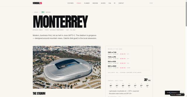 Security scan screenshot of https://cup-companion-app-ss.lovable.app/venues/monterrey