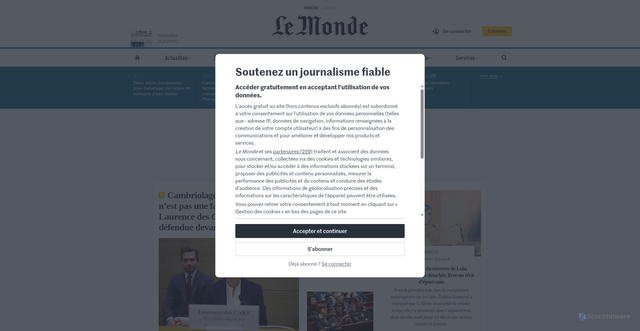 Security scan screenshot of https://choisislecreneau.com/