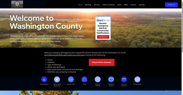 Security scan screenshot of https://www.washingtoncountyne.gov/