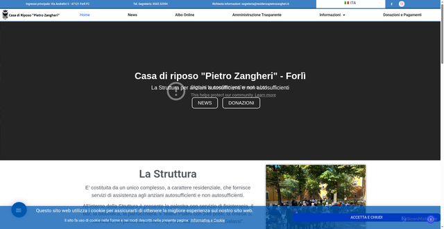 Security scan screenshot of https://www.residenzapietrozangheri.it/