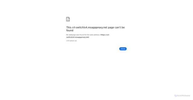 Security scan screenshot of https://crl-switchlv4.msappproxy.net
