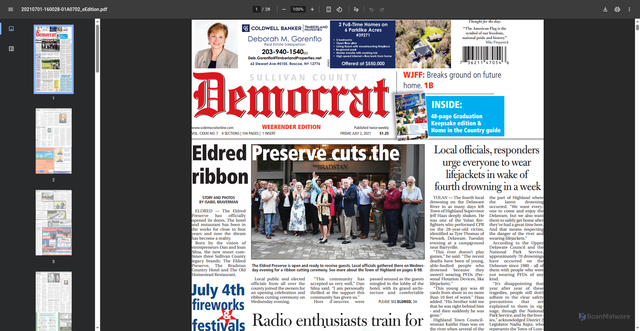 Security scan screenshot of https://cdn1.creativecirclemedia.com/scdemocrat/files/20210701-160028-01A0702_eEdition.pdf