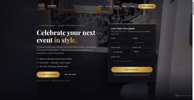 Security scan screenshot of https://951luxuryrestrooms.com/