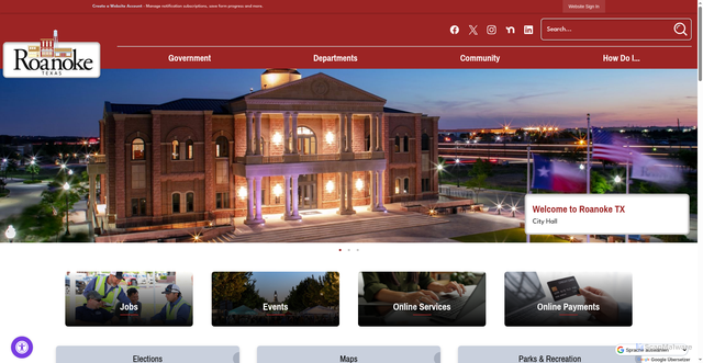Security scan screenshot of https://roanoketexas.gov/