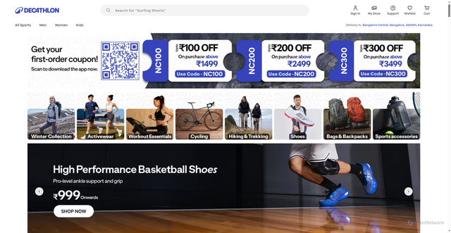 Security scan screenshot of https://decathlon.in