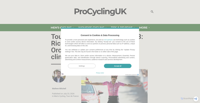 Security scan screenshot of https://procyclinguk.com/tour-de-france-2026-stage-18-richard-carapaz-wins-at-orcieres-merlette-after-final-climb-attack/