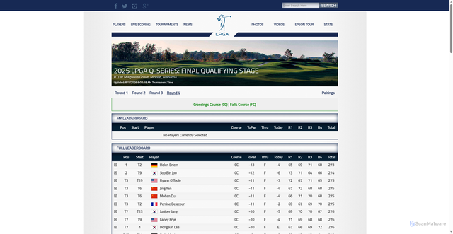 Security scan screenshot of https://live.lpgascoring.com/q-series/public/Leaderboard.aspx