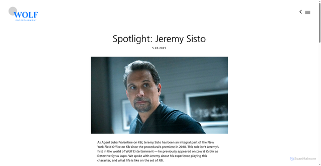 Security scan screenshot of https://wolfentertainment.com/news/spotlight-jeremy-sisto/