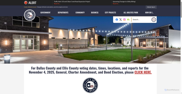 Security scan screenshot of https://glennheightstx.gov/