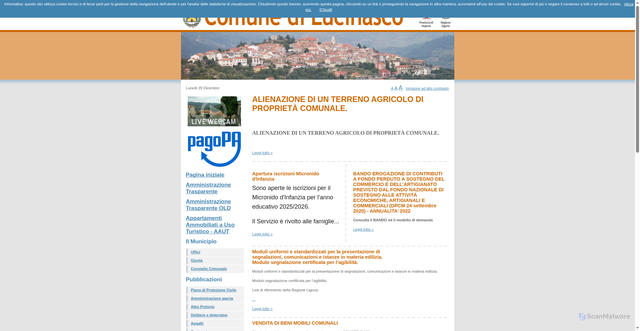 Security scan screenshot of https://www.comune.lucinasco.im.it/