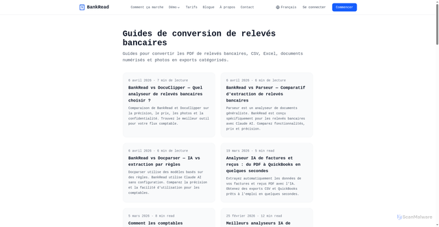Security scan screenshot of https://bankread.ai/fr/blog