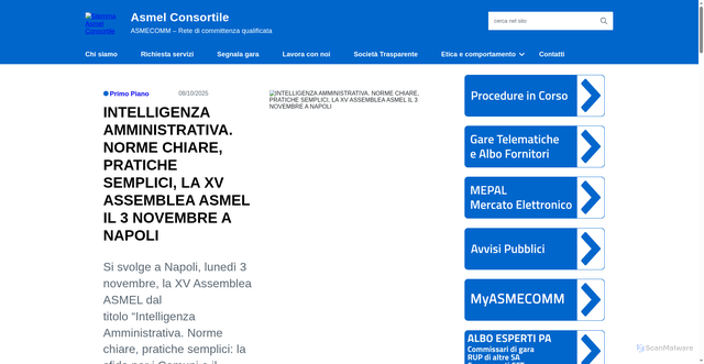 Security scan screenshot of https://www.asmecomm.it/
