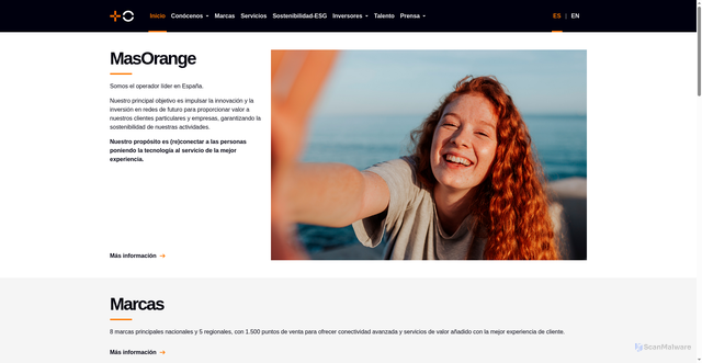 Security scan screenshot of https://masorange.es