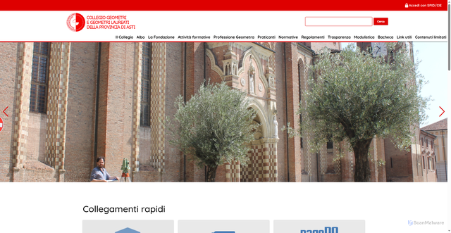 Security scan screenshot of https://www.geometri.asti.it