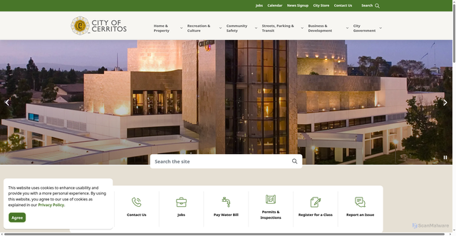 Security scan screenshot of https://www.cerritos.gov/