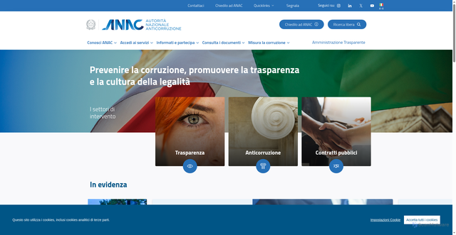 Security scan screenshot of https://www.anticorruzione.it/