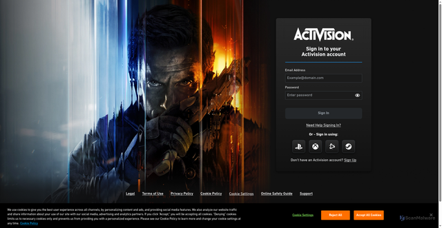Security scan screenshot of https://profile.callofduty.com/
