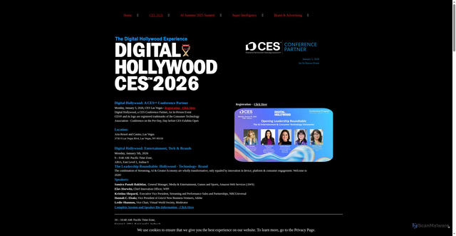 Security scan screenshot of https://www.digitalhollywood.com/ces-2026