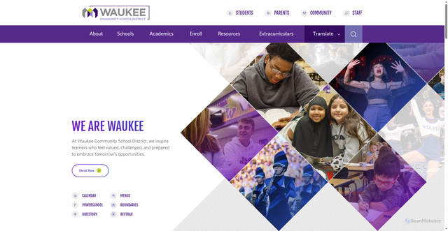 Security scan screenshot of https://www.waukeeschools.org/