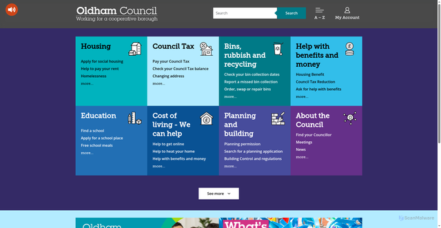 Security scan screenshot of https://www.oldham.gov.uk/