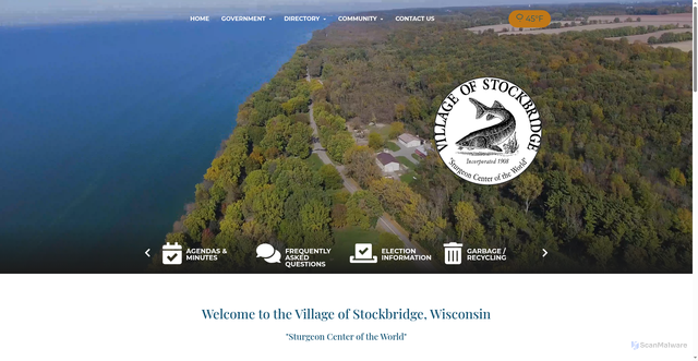 Security scan screenshot of https://villageofstockbridgewi.gov/