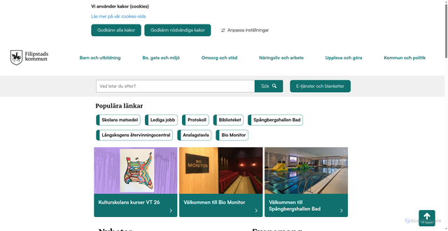 Security scan screenshot of https://www.filipstad.se/