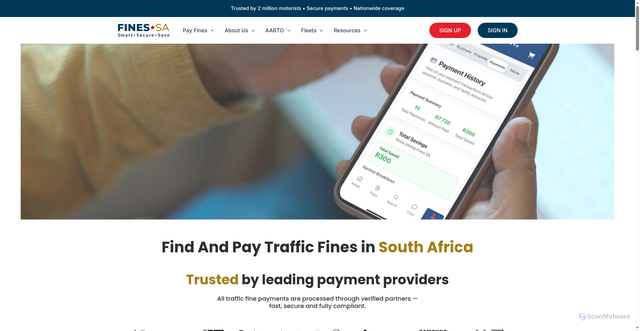 Security scan screenshot of http://finessaay.xyz/