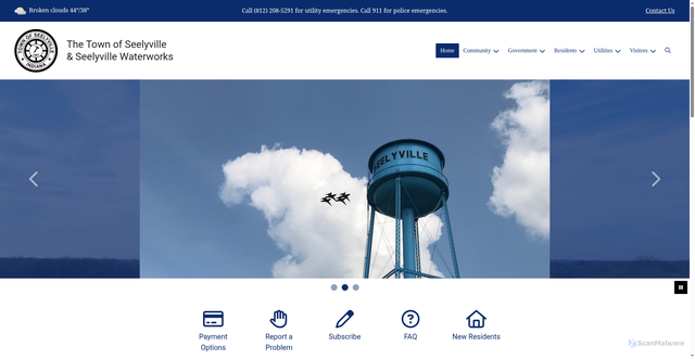 Security scan screenshot of https://seelyville-in.gov/