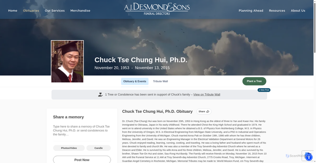 Security scan screenshot of https://www.desmondfuneralhome.com/obituaries/Chuck-Tse-Chung-Hui-PhD?obId=12342927