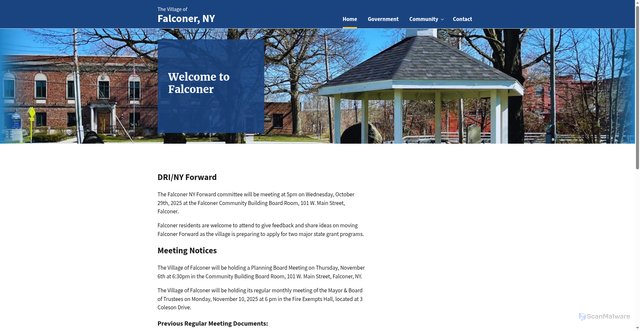 Security scan screenshot of https://www.falconerny.gov/