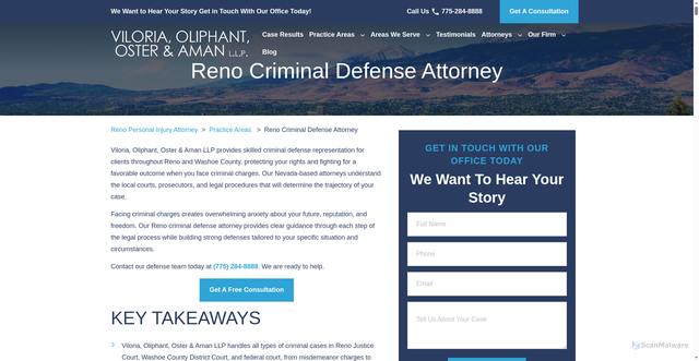 Security scan screenshot of https://www.renonvlaw.com/reno-criminal-defense-attorney/