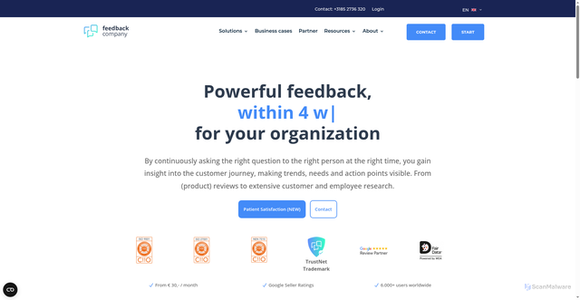 Security scan screenshot of https://feedbackcompany.com