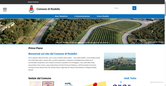 Security scan screenshot of https://www.comune.rodello.cn.it