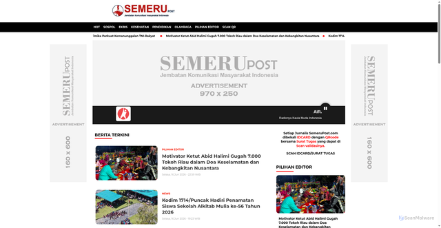 Security scan screenshot of https://semerupost.com