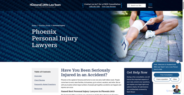 Security scan screenshot of https://husbandandwifelawteam.com/practice-areas/personal-injury