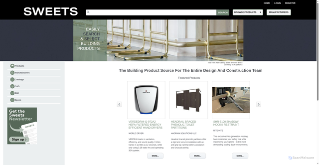 Security scan screenshot of https://sweets.construction.com