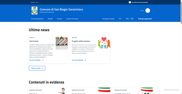 Security scan screenshot of https://comune.sanbiagiosaracinisco.fr.it/