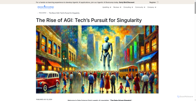 Security scan screenshot of https://datasciencedojo.com/newsletter/rise-of-agi/