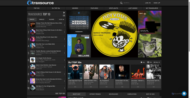 Security scan screenshot of https://traxsource.com