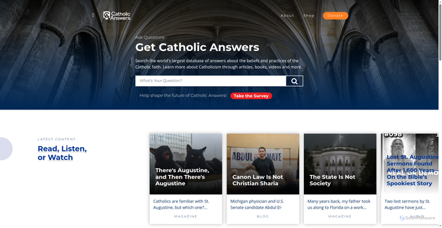Security scan screenshot of https://www.catholic.com