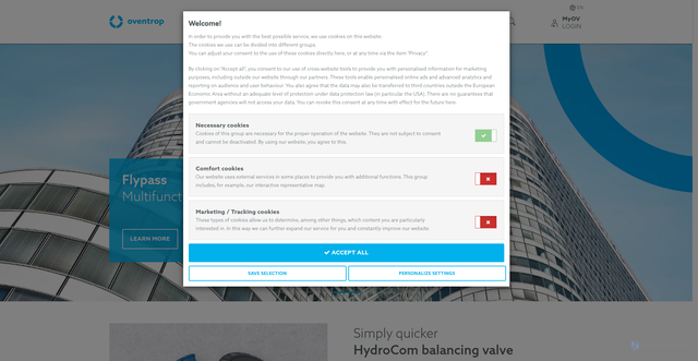 Security scan screenshot of https://oventrop.com